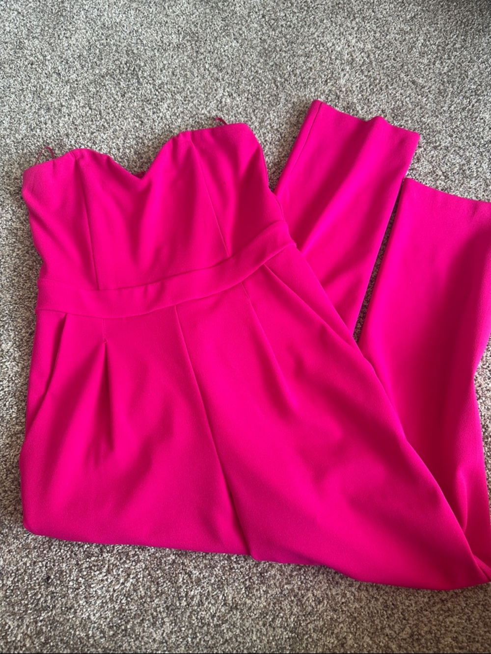 Strapless Hot Pink Jumpsuit